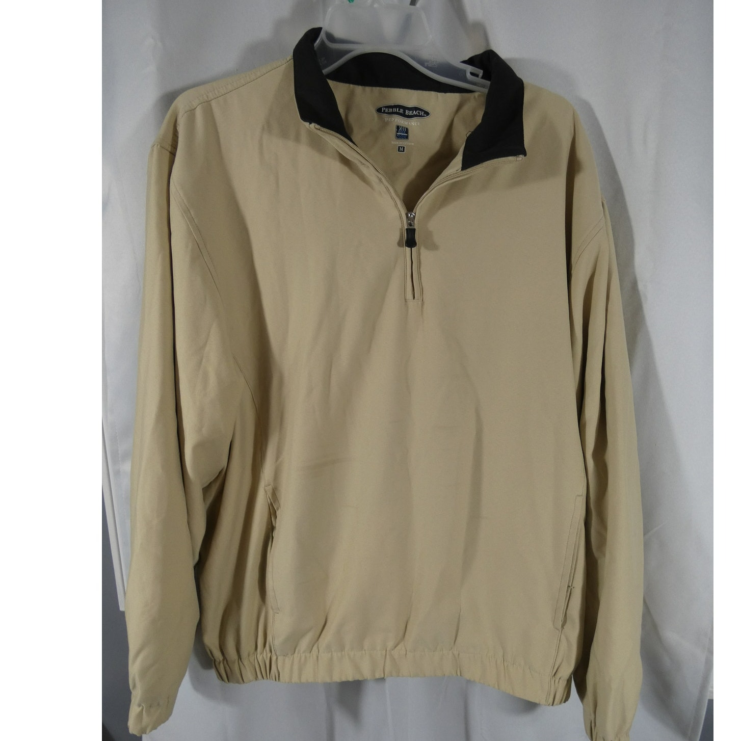 Pebble Beach Men's Medium Performance Pull Over Jacket 1/4 Zip Collared Golf
